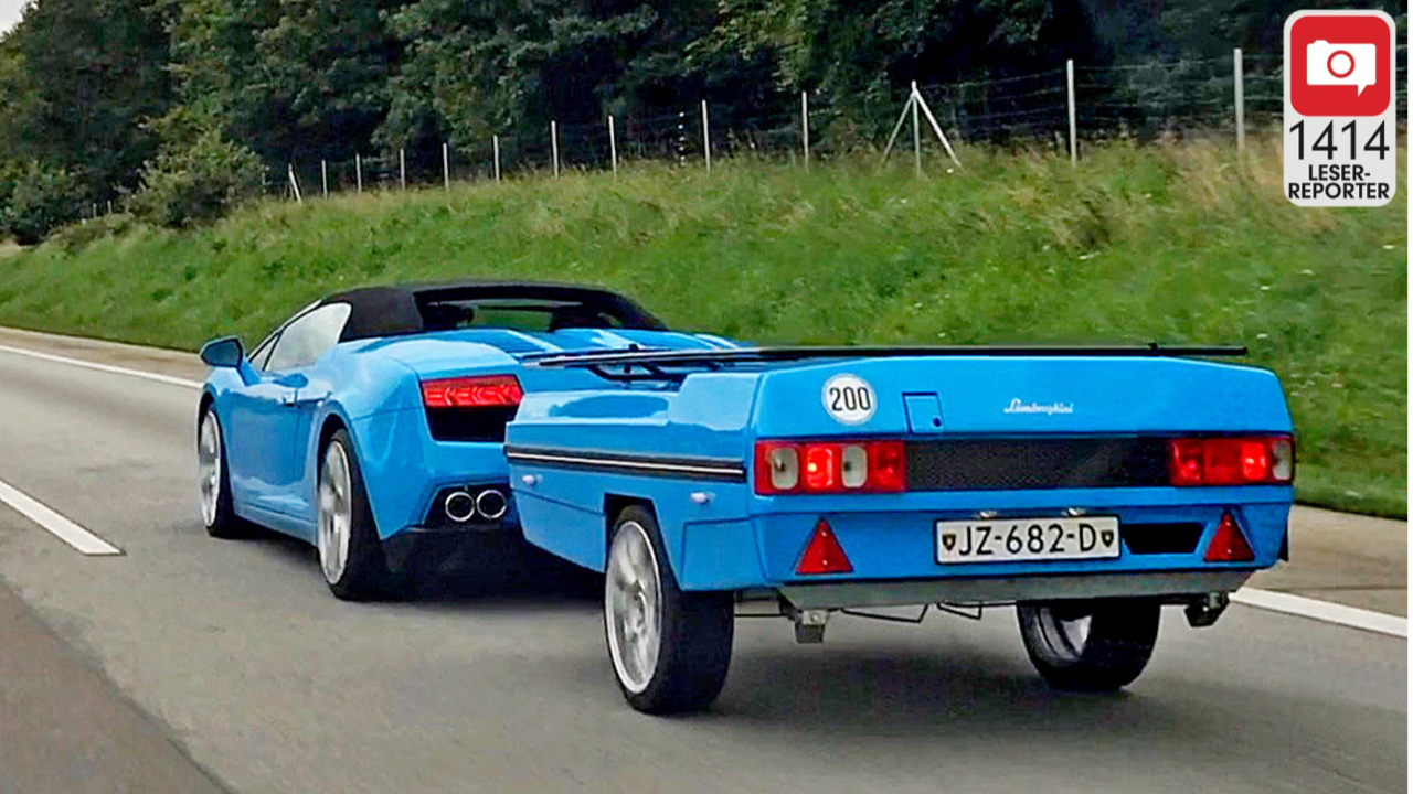 With 560 PS and camping hanger-guess where this Lamborghini driver comes from